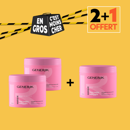 2+1 OFFERT Masque Cheveux Colorés Méchés 500ml 2+1 OFFERT Masque Cheveux Colorés Méchés 500ml