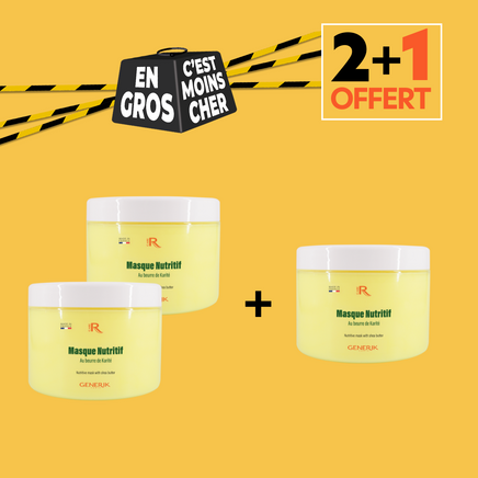 2+1 OFFERT Masque Nutritif - au Beurre de Karité - 500 ml 2+1 OFFERT Masque Nutritif - au Beurre de Karité - 500 ml