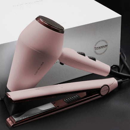 C1 Digitale Stijltang Kit + KOMPACTISSIMO Roze Föhn