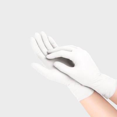 Doos met 100 witte latex handschoenen