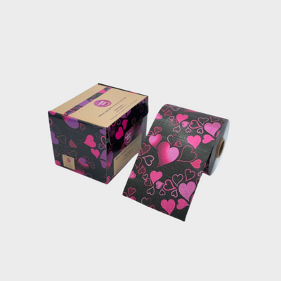 Rouleau d’Aluminium Cœurs roses 12cm x 100m – 15 Microns
