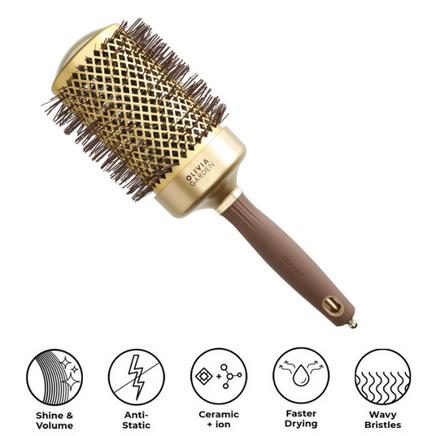 Brosse Expert - OLIVIA GARDEN -Shine Wavy - 65 mm- Marron & Or