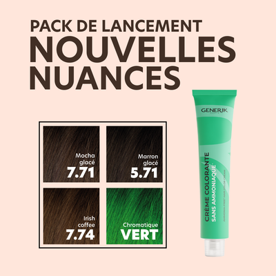 Lots des 4 nouvelles nuances Coloration Sans Ammoniaque Generik